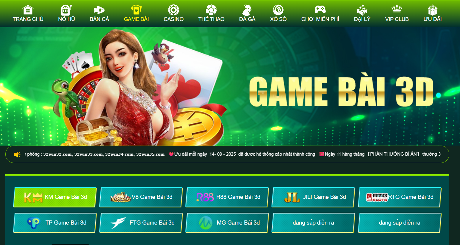 32Win - Trang Chủ Nhà Cái 32Win.Com Không Bị Chặn 27 Nhà cung cấp các tựa game bài đổi thưởng chỉ có tại 32win